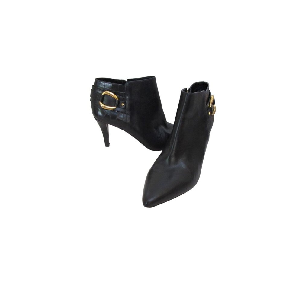Vince Camuto Selmente Buckled Black Leather Booties SZ 8M
